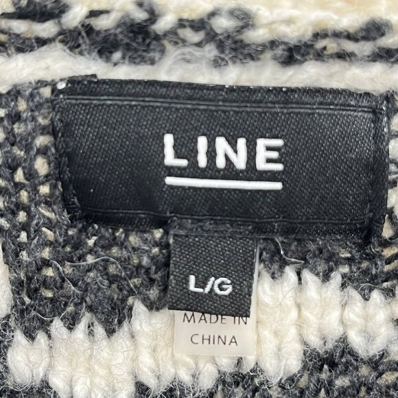 Line The Label Zebra Black White Sweater Print Cotton Wool Alpaca Sz Large - Picture 4 of 6